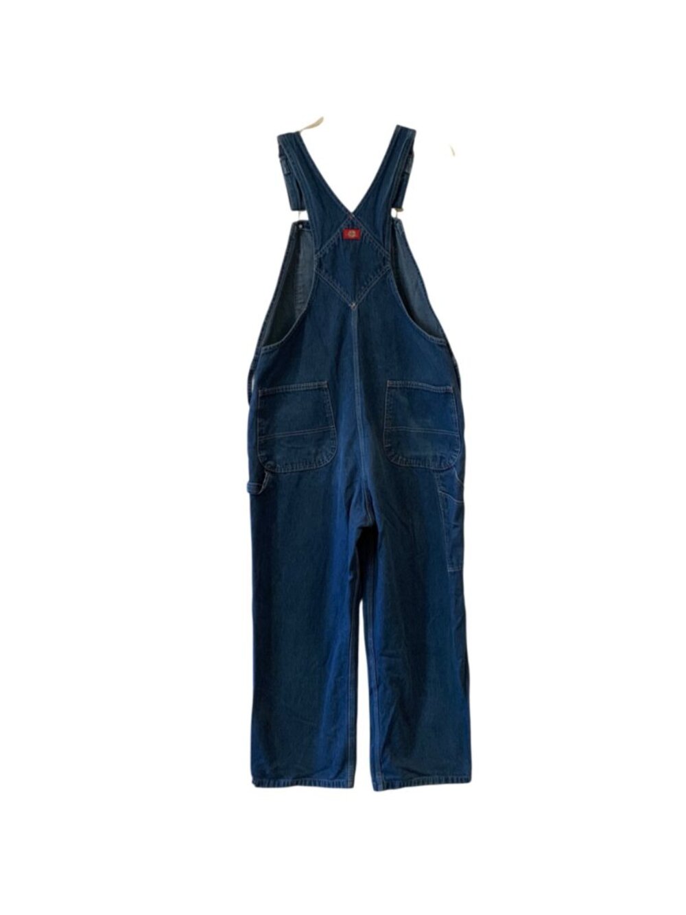 Dickies Bib Overalls Mens 40x32 Blue Denim Adjustable Straps Industrial Workwear - Picture 3 of 7